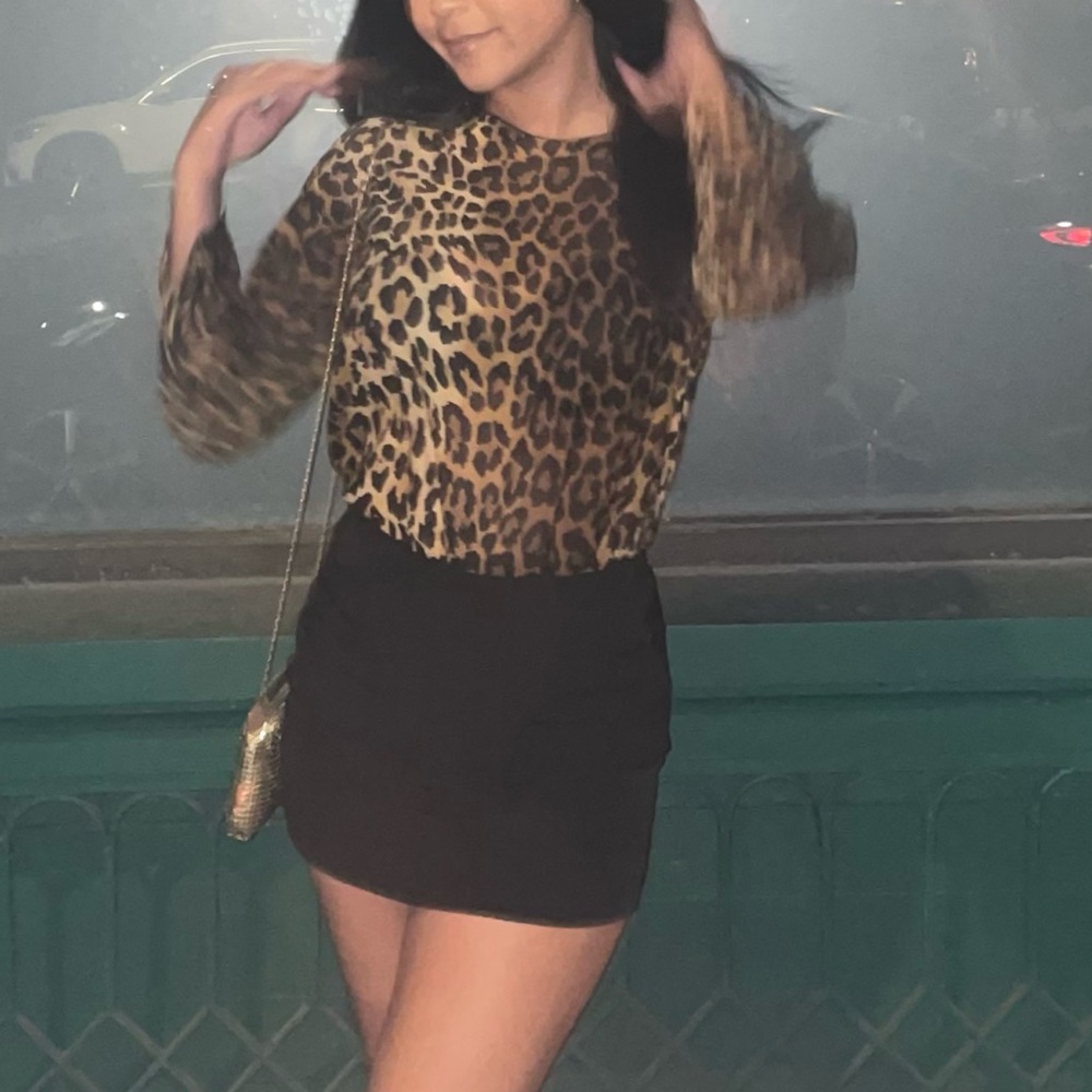 Leopard print long sleeve shirt